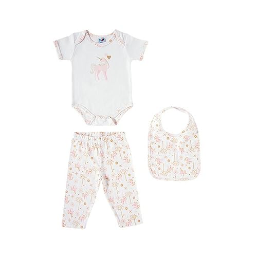 Kit 3 Peças Body Calça e Babador,Tip Top,Bebê Menina,Rosa Claro,M