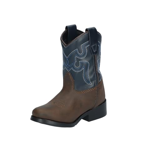 Image of Smoky Mountain Boots Toddlers' Monterey Western Boot, Brown /Navy, Medium, Size 5