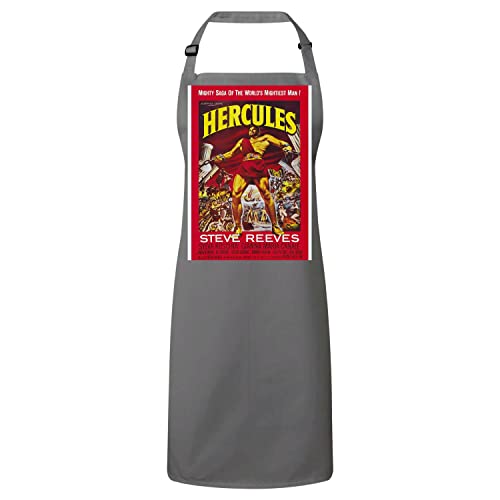 Tablier cuisine gris Hercules idéal pour cuisiner avec style rétro cinéma