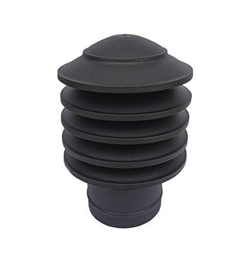 Capuchon de cheminée anti-courants d'air de 125 mm - Couvercle de tuyau d'échappement - Noir Cover