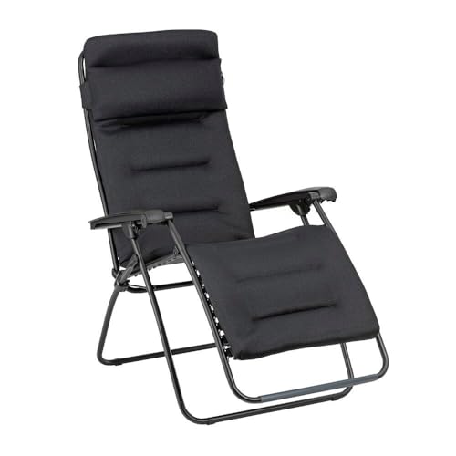 Lafuma MOBILIER - Fauteuil Matelassé Relax Zéro Gravité - Chaise Longue Multiposition Pliante Jardin et Intérieur - Toile AirComfort® Résistante - Tout Confort,...
