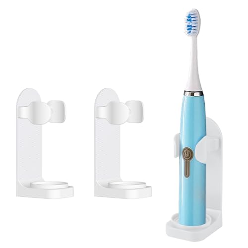 DOETYD 2 Packs Toothbrush Holder Electric Toothbrush Holder Wall Mounted Toothbrush Storage with Adhesive Plastic Electric Toothbrush Stand for Bathroom Wall White - Cosy Home Interiors DOETYD 2 Packs Toothbrush Holder Electric Toothbrush Holder Wall Mounted Toothbrush Storage with Adhesive Plastic Electric Toothbrush Stand for Bathroom Wall White