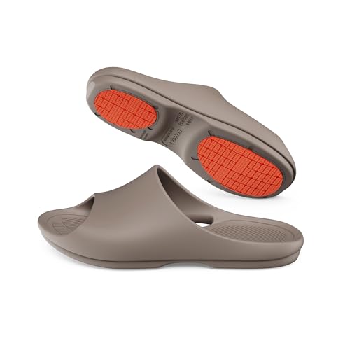 Image of KENROLL KM228 Non Slip Shower Shoes, Arch Support EVA Slides | rubber anti-slip outsole, cushioned sole, side drainage, toe protection, ideal for seniors adults family, bathroom pool beach