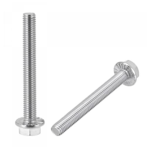 Image of uxcell M8x65mm Hex Serrated Flange Bolts Screws Metric Thread 304 Stainless Steel 5pcs