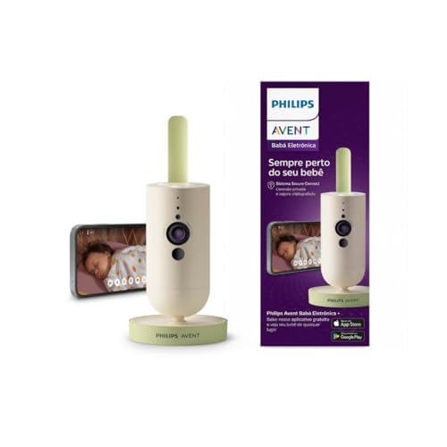 Babá Eletrônica Philips Avent Full HD de 1080p, Visão Noturna, Sons de Ninar, Função Talkback (Fale e ouça seu bebê), Conexão Privada, Termômetro de Ambiente e App Baby Monitor+