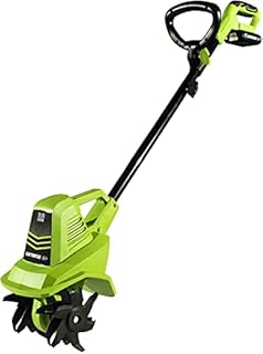 Earthwise Power Tools by ALM TC70020IT 20-Volt 7.5-Inch Cordless Electric Garden Tiller Cultivator, (2AH Battery & Fast Charger Included), Green