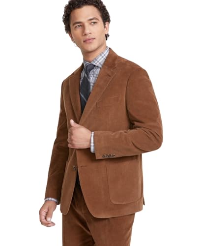 Tommy Hilfiger Mens Modern fit Corduroy Suit Jacket Blazer 42 L Brown Solid