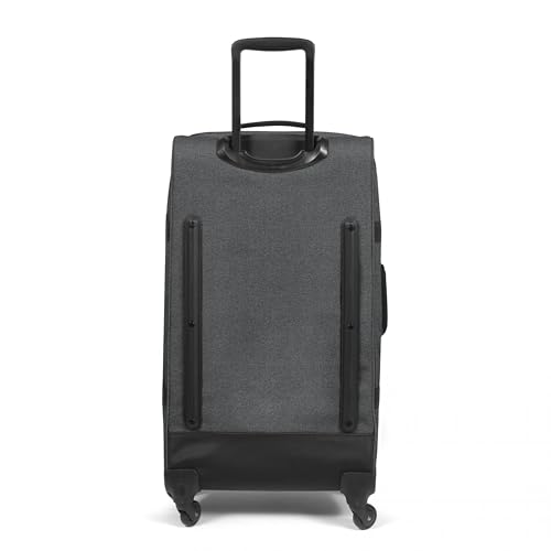 Image of EASTPAK TRANS4 L - 80L Large Checked Luggage Bag, Two Compartments, TSA Lock, 360 Spinner Wheels, and Telescopic Handle, Black Denim