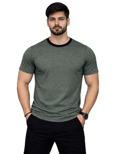 Image of Men's Solid Gym T-Shirt | Slim Fit Gym & Training Tee | Breathable Stretch Fabric | Round Neck Sports Wear for Workout