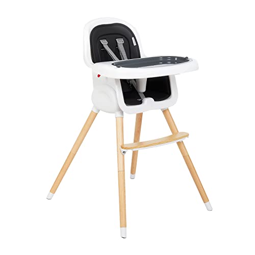 Image of Dream On Me Lulu 2-In-1 Highchair Convertible Compact High Chair Light Weight Portable, Black