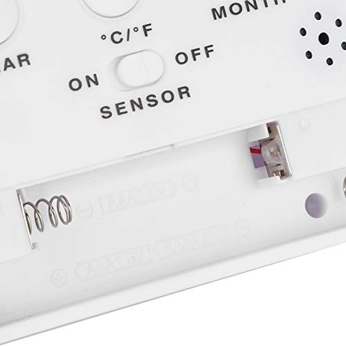 Elektronische klok, LCD-wekker Snooze-functie Beknopte ultrastille scanbeweging voor ouderen(wit) - Image 4