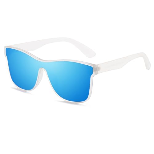 Image of DUBERY Fashion Polarized Sunglasses for Women Men 100% UV Protection Trendy Siamese Lens Shades D8030