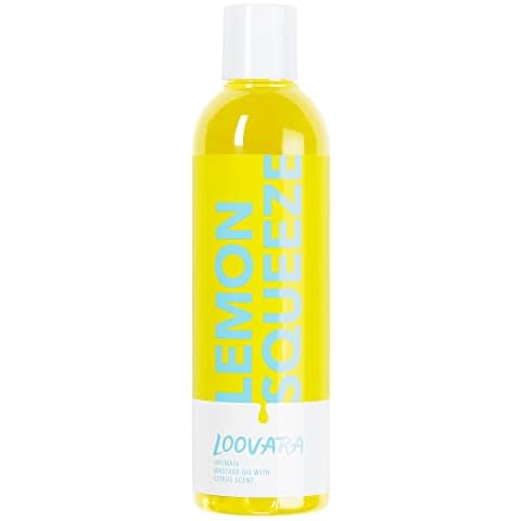 Loovara - Aceite Masajes Sexuales 250ml Lemon Squeeze - Aceite Masajes Corporales Aroma Cítrico - Aceite Corporal - Ideal Para Parejas - Dermatológicamente Testeado - Producto Vegano Cover
