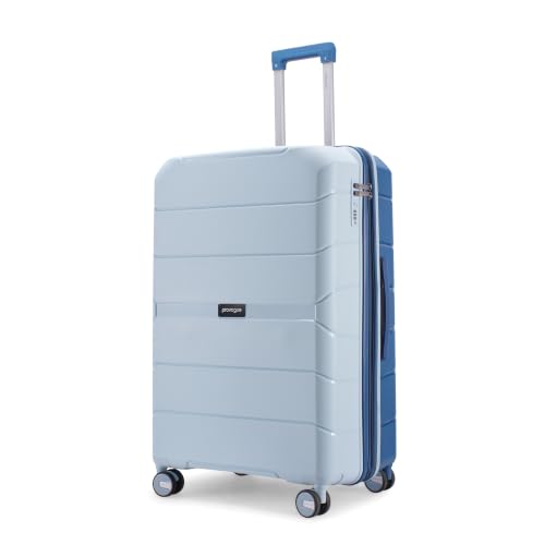 Image of Provogue Cascade Hard-Sided PP 75 Cm Trolley Bag Large Size | Expandable Space with 8 Wheels Trolley Bags for Travel | Combination Lock | 5 Year Warranty (Sky Blue /Ceylon Blue)