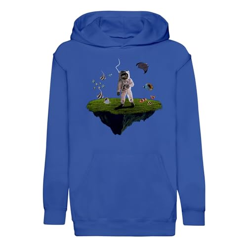 Sweat à capuche enfant cosmonaute pull imprimé art surréaliste poisson