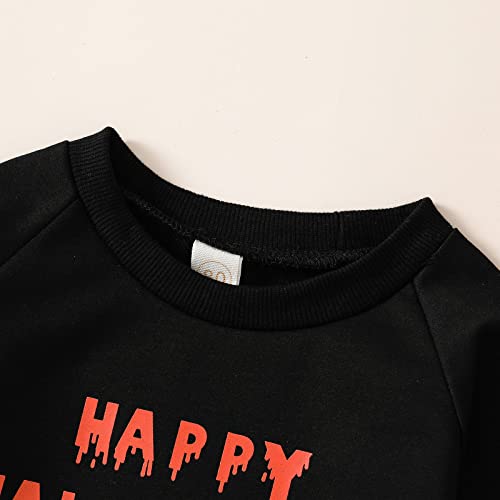 Betadog Toddler Pumpkin Print Sweatshirt Boys Girl Kids Halloween T Shirt Toddler Long Sleeve (Black-B, 18-24 Months)2