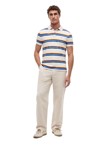 Image of Tommy Hilfiger Men's Short Sleeve Polo Shirts in Regular Fit With Stretch and Organic Pique Cotton