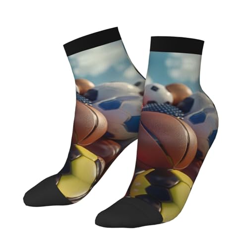 SSIMOO Sports Ball Print Superior Straight Tube Socks,Perfect For Sports Casual Wear2