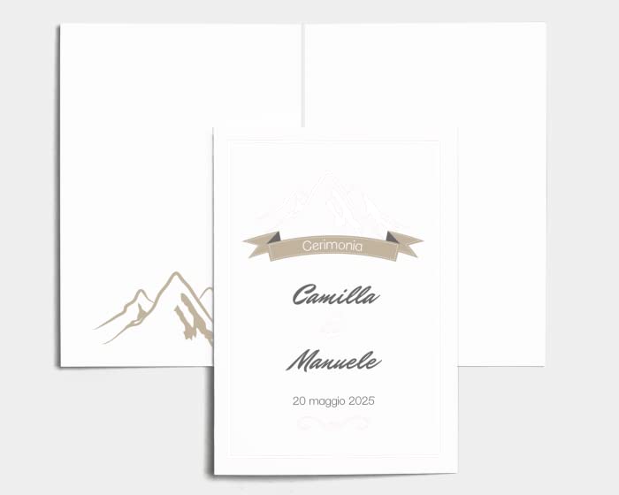Formato cm 15x21 Libretto Cerimonia Nozze CON STAMPA AD ALTA QUALITÁ - Love Mountains - Libretto messa completamente PERSONALIZZABILE (ANCHE I COLORI) (50)