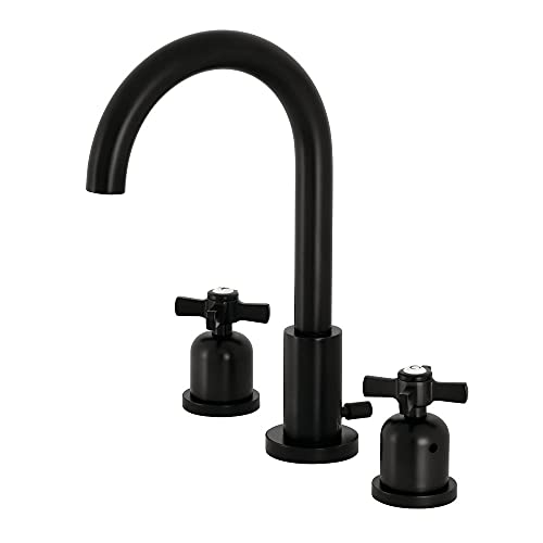Kingston Brass FSC8920ZX Millennium Widespread Bathroom Faucet, 5-3/8 Inch in Spout Reach, Matte Black