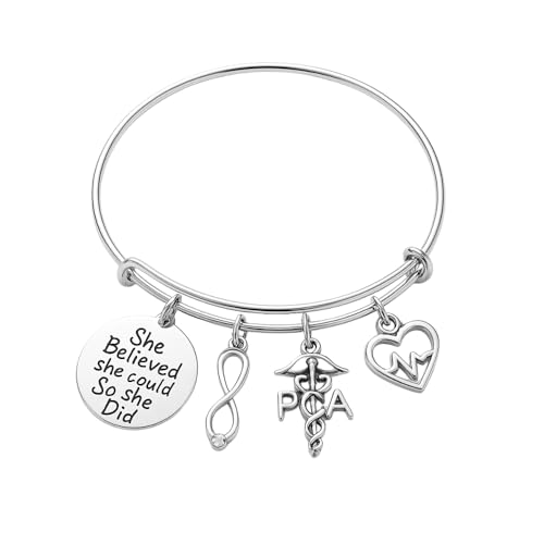 Infinity Collection Physician Assistant Bracelet, Physician Assistant Charm Bracelet, PA Bangle- Physicians Assistant Gifts