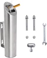 Wandaschenbecher aus Edelstahl, Runde Aschenbecher Wandmontage für Draußen Abschließbarer, Wandascher für Hotel, Büro oder Balkon (Silber)