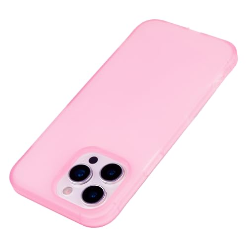Coque iPhone 15 Pro mate fine rose gel caoutchouc antichoc écran 6.1"