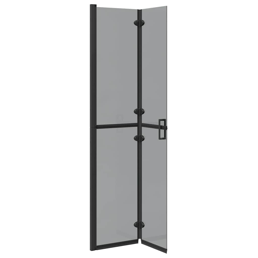 Ścianka prysznicowa Walk-In czarna z aluminium i szkła hartowanego, 80 x 6,5 x 190 cm, składana, do łazienki, ochrona przed pryskaniem, bez barier, zajmuje mało miejsca, do nowoczesnej