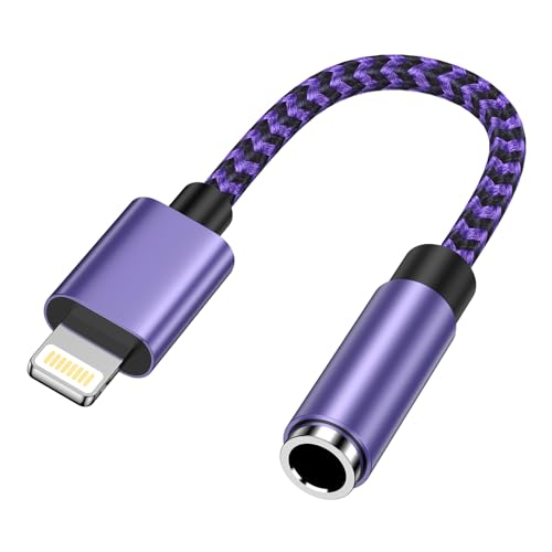 Lightning auf 3,5mm Kopfh&ouml;reranschluss Adapter, [MFi Zertifiziert] Klinke Adapter iPhone Kopfh&ouml;rer Adapter Dongle Aux Audio Kabel kompatibel mit iPhone 14 Pro Max/14 Plus/14/13/12/11/SE/X/XS/XR/8