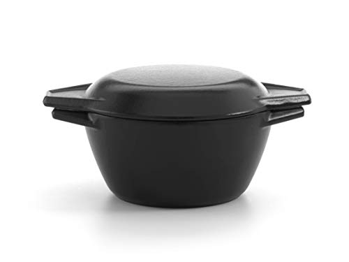 Enamelled Cast Iron Round Casserole Dish With Lid, 16.5cm, Black By Chabrias LTD