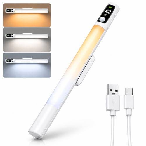 Image of Gesto 40CM Rechargeable Motion Sensor LED Light for Wardrobe, Cabinet, Kitchen, Under Stairs & Shelf, 2400mAh Closet Light, 3 Color Modes, Adjustable Brightness, Magnetic Night Light for Study Table