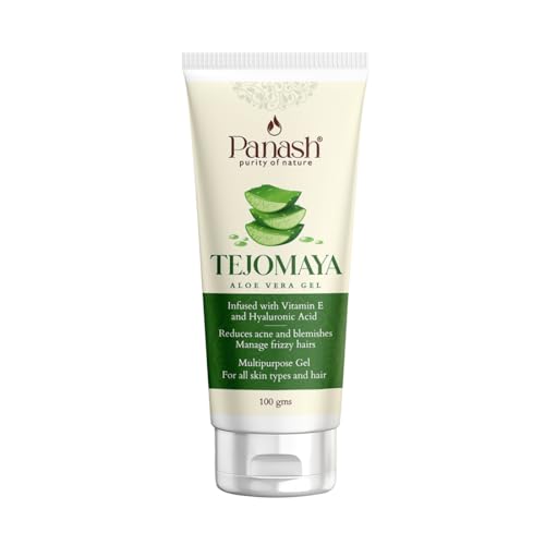 Panash Tejomaya Aloe Vera Gel for Reducing acne helps in Manage Frizzy Hairs | Multipurpose Gel | For All Skin Types | Men & Women|100 Gm