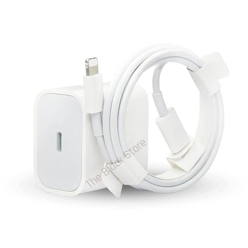 Image of Original 20W Power Delivery Charging Adapter with USB Type C to Lightening Cable Compatible with iPhone 14 / iPhone 13 /13 Mini /13 Pro /13 Pro Max /12 /11 Series - (Adapter & Cable), White