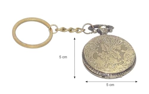 Image of Pocket Watch Metal Keychain Retro Vintage for Gifting With Key Ring Anti-Rust