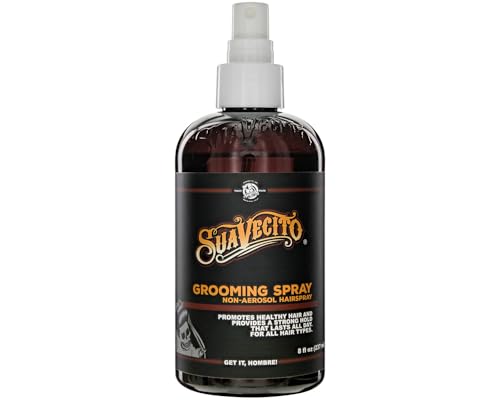 Suavecito Grooming Non-Aerosol Hairspray for Men - 8 oz - Classic Barber Scent, Medium Shine, Strong Hold Hair Spray - Works on all Hair Types & Textures