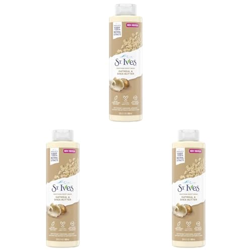 St. Ives Oatmeal & Shea Butter Body Wash | Moisturizing Body Wash for Sensitive and Dry Skin | 22 Fl. Oz. (Pack of 3)