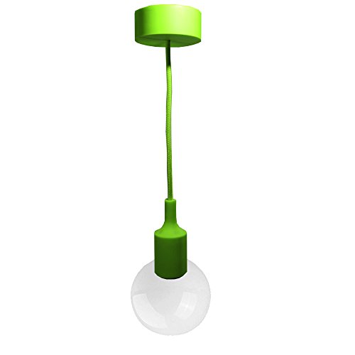 Laes - Lámpara de techo, Colgante de silicona Verde, 12 x 14 cm