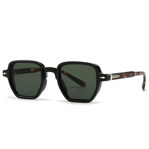 Lunettes de soleil rétro carrées à rivets de mode punk