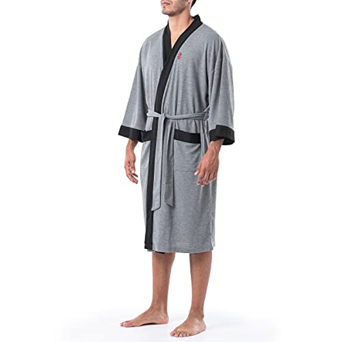 IZOD Men's Waffle Knit Kimono Robe3