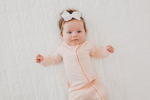 Image of Copper Pearl Zip-Up Footie Baby Pajamas - Soft Newborn Onesies for Boys & Girls, Tag-Free with Two-Way Zipper Baby Sleepers for Newborn - 24 Months, Blush