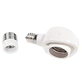 Pispoer- くみあわせがたE26→E26 LED電球専用-可変式ソケット-屋内用-ソケット変換コンセント-簡単取付 工事不要-AC 100V-ホワイト1個セット。