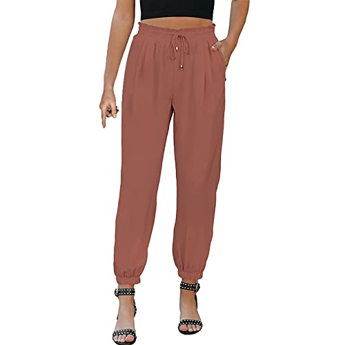 Generico Pantalones Palazzo para niña de 13 años, pantalones con cintura elástica para mujer, elegantes, pantalones de mujer Push Up Jeans con desgarros en la parte delantera, pantalones cómodos para