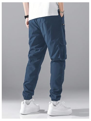 Verdusa Men's Drawstring Waist Zip Up Cargo Jogger Pants with Pocket2