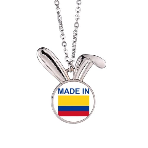 Collier pendentif lapin Colombie Country Love en acier inoxydable pour femme