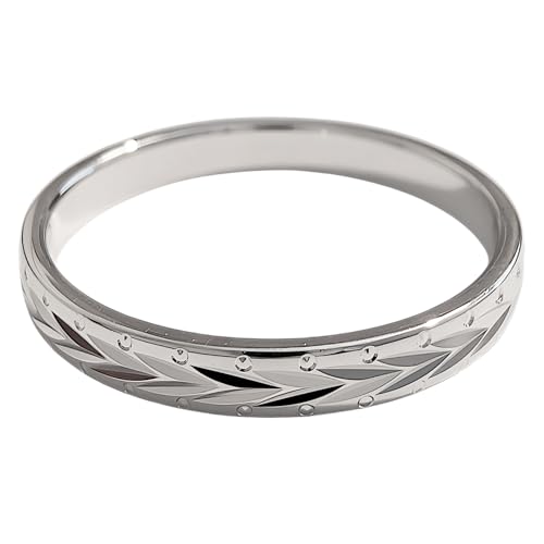Bague alliance femme argent 925 rhodié 3mm, anneau fin argent massif taille 48-62