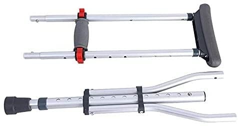 Muletas para adultos Bastones para las axilas Muletas para el cuidado de la salud Adultos, muletas ajustables dobles Extremos de goma antideslizantes, muletas de altura regular con mango cóm