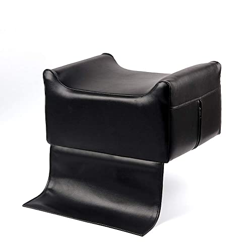 Salon Beauty Spa Equipment Styling Barber Chair Booster Seat, Black Leather Highchairs Auxiliary Heightening Seats for Hair Cutting