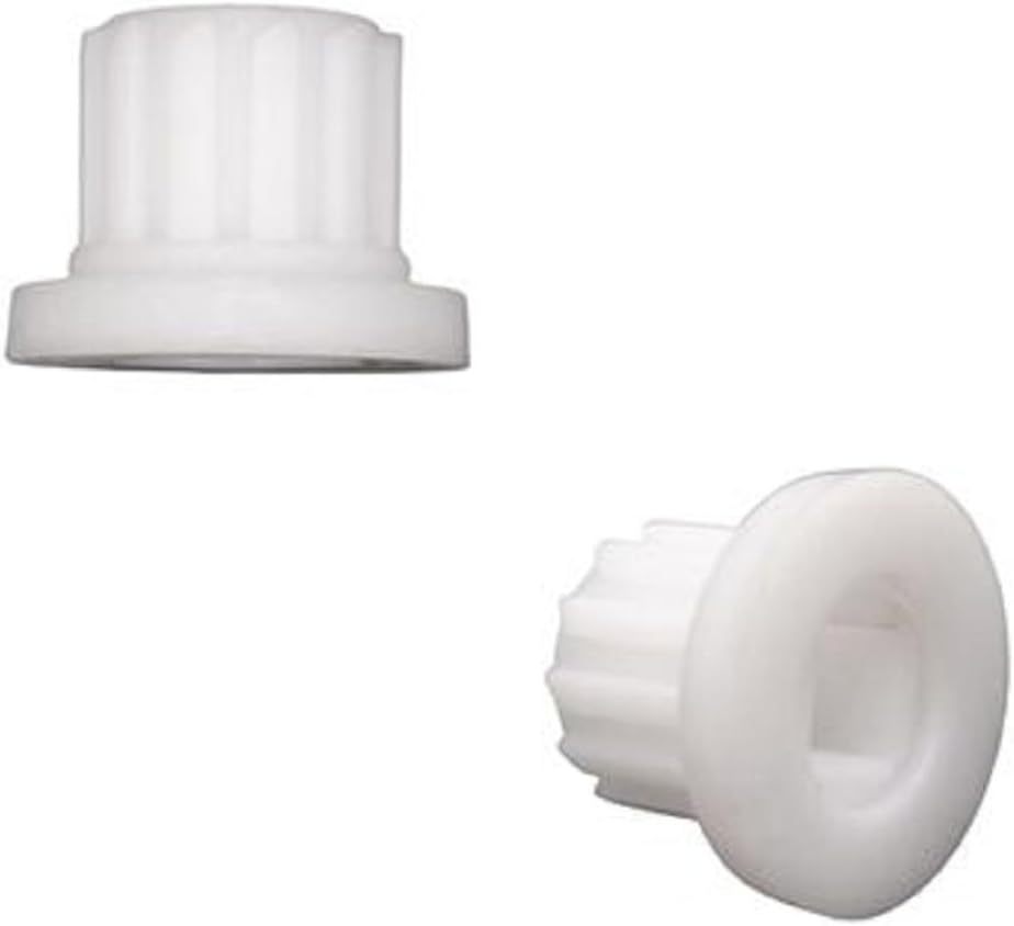 Two white plastic screw auger sleeves