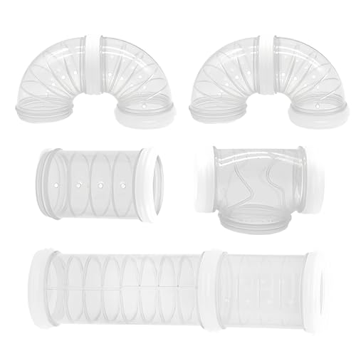 VASANA Lot de 8 tubes externes pour hamster - Transparent - Accessoires pour hamster - Jouet DIY - Connexion créative