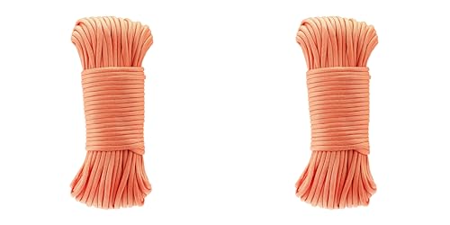 Image of Amazon Basics 550 Type III Paracord, 7-Strand Nylon Core, High Strength for Hiking, Camping, Survival and DIY Crafts, 5 /32 in x 100 ft (4mm x 30.5m), Orange (Pack of 2)